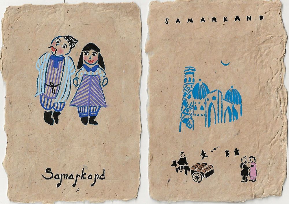 Samarkand paper post cards uzbekistan travel