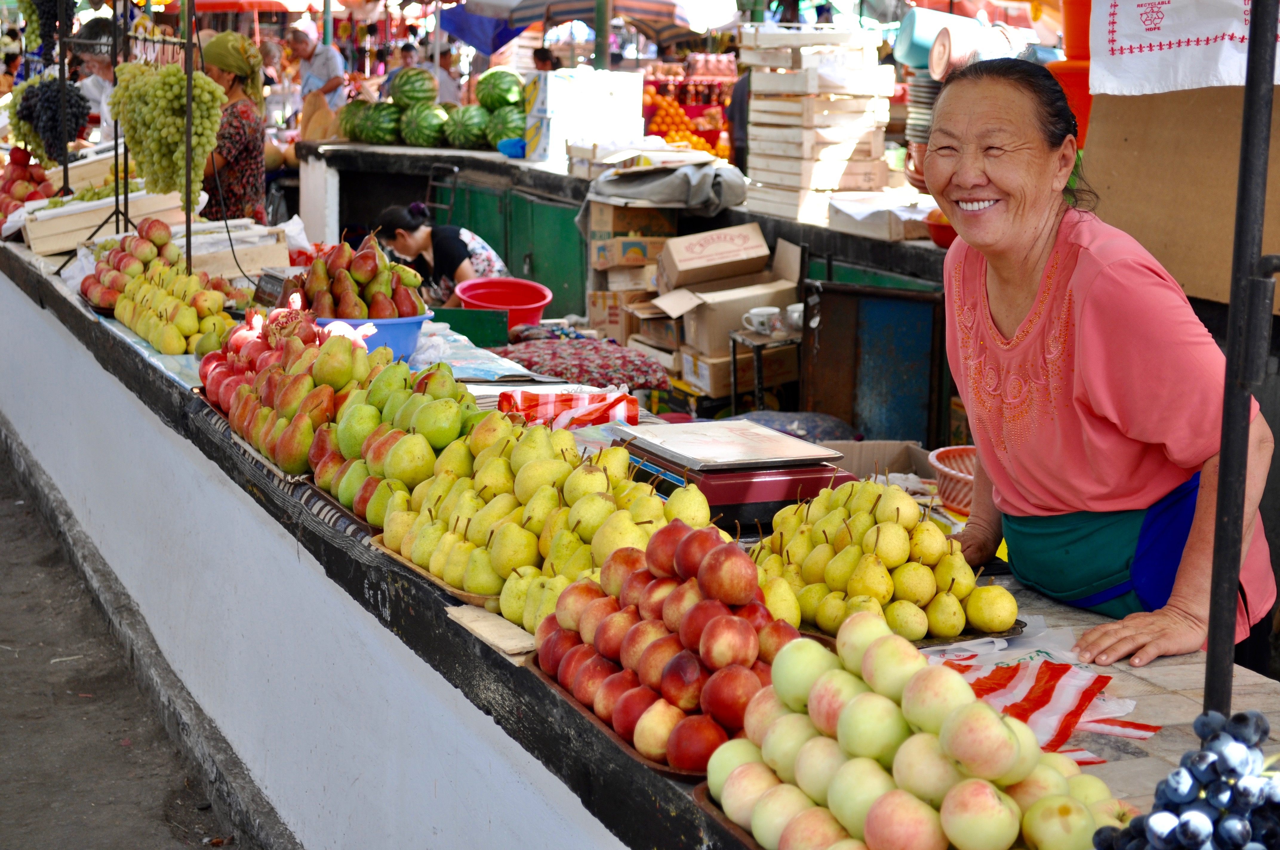 Kyrgyzstan fruits in bazaar