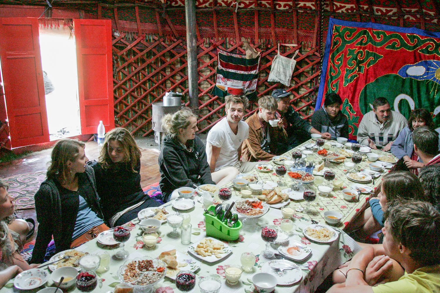 Kyrgyzstan travel: eating in a yurt