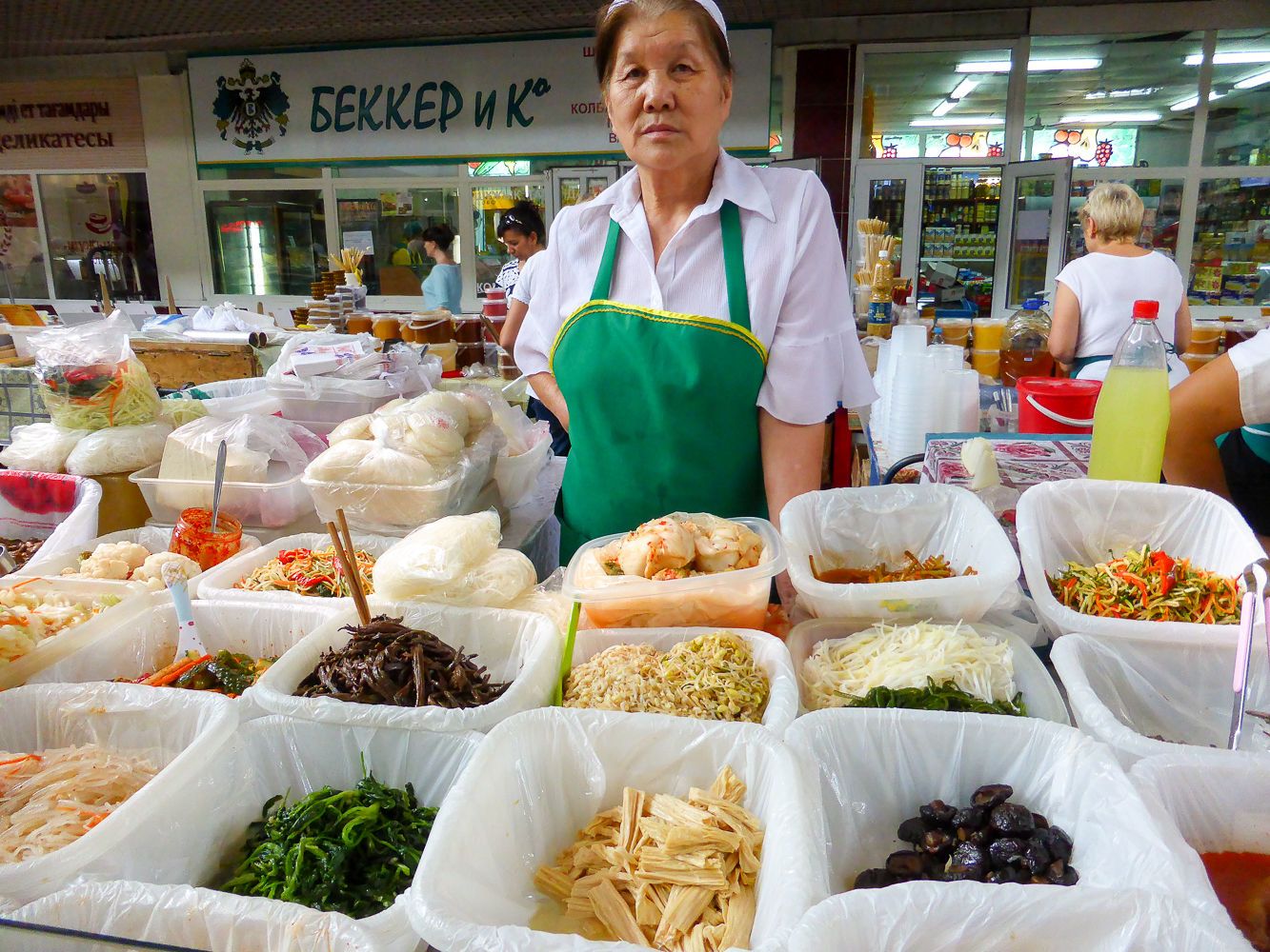 Korean salads variety sold in Central Asian bazaars