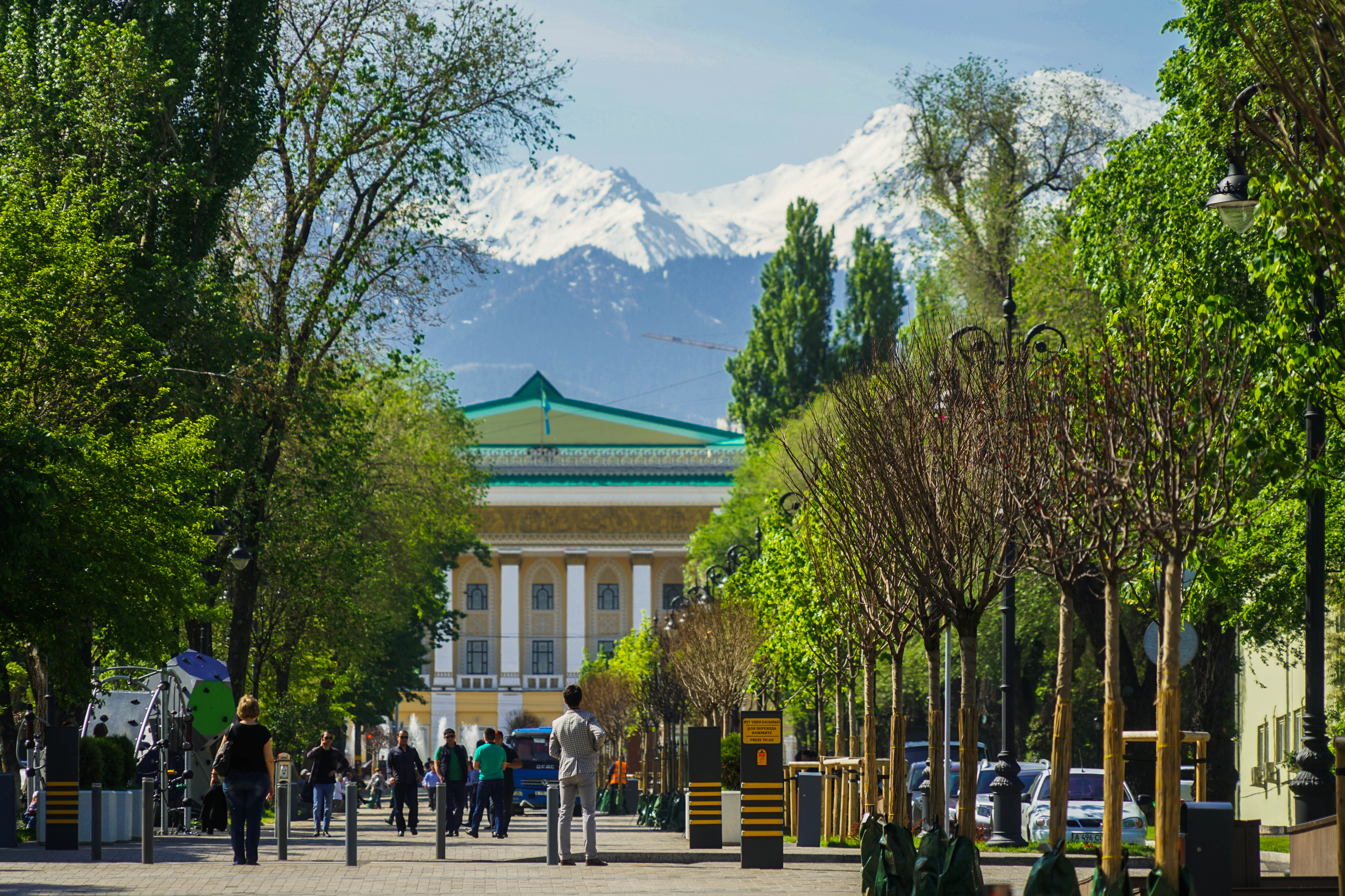Almaty main walking alley for sightseeing