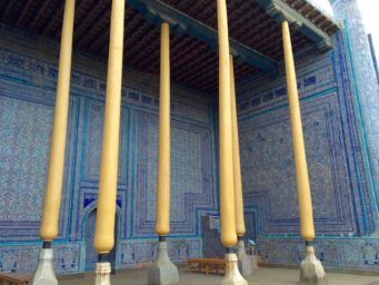 Best Central Asia Tour: palace pillars in Khiva