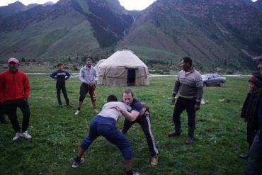 kyrgyz wrestling with travellers-nomad university