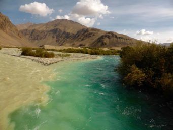 Conjuncton of two rivers - Tajikistan Pamir Highway Tour