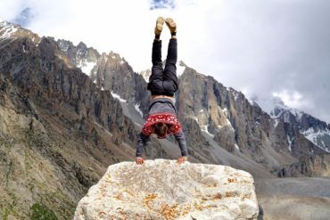 Handstand outdoor Kyrgyzstan
