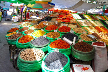 dried fruits in Kyrgyz market