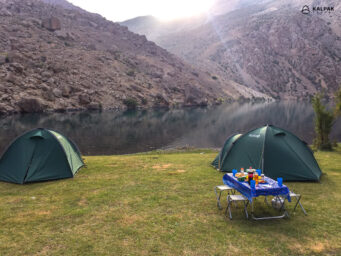 Camping and trekking with tents in Tajikistan