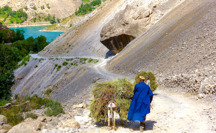 People in Tajikistan-old men with donkey