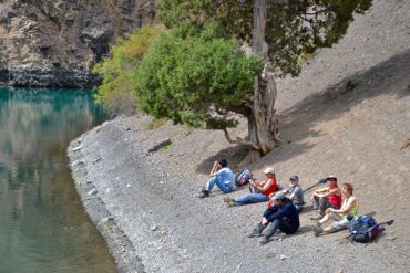 tajikistan people and tourists enjoying vacations in the fann mountains of central asia