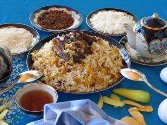 Plov in central asian cuisine