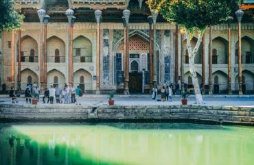 Bukhara Travel Lyabi Hauz pond with mosque