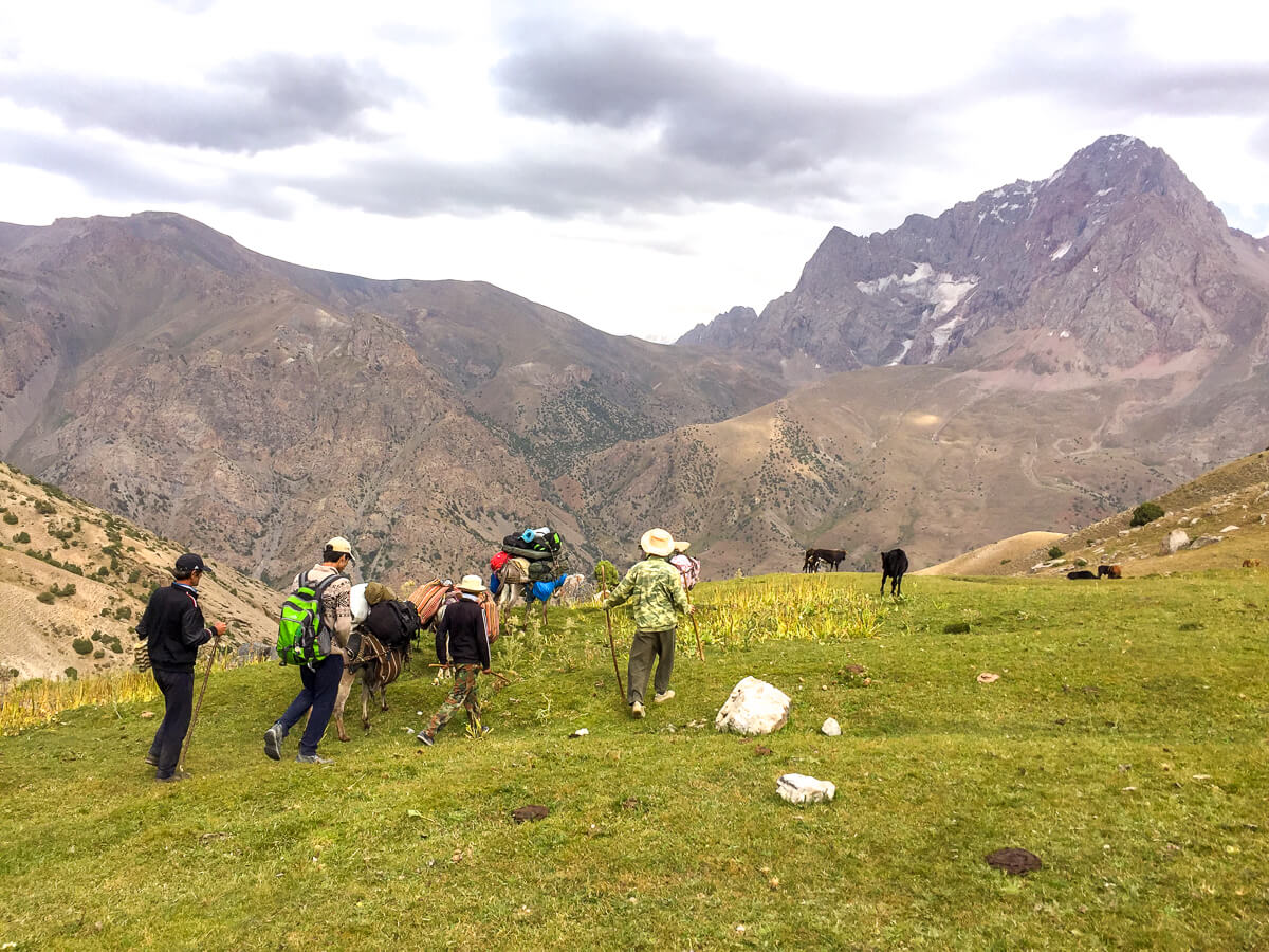 people trekking in Tajikistan