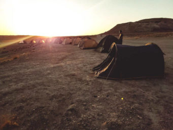 Central Asia camping at Darvaza