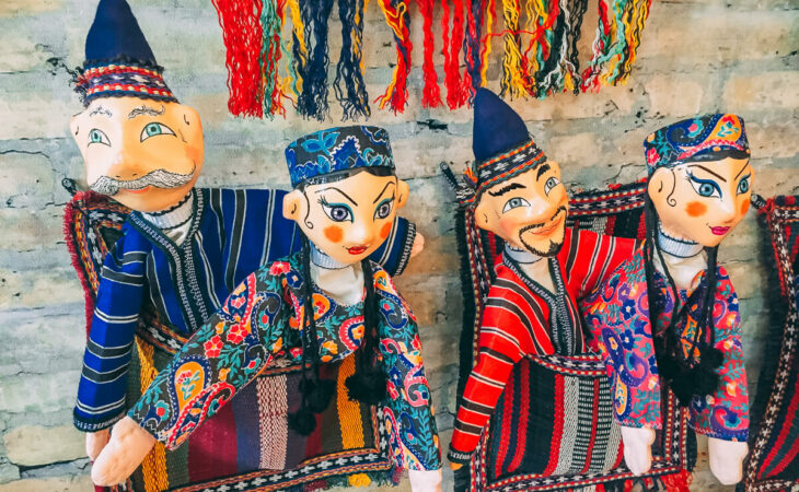 Handmade puppets from paper in Bukhara