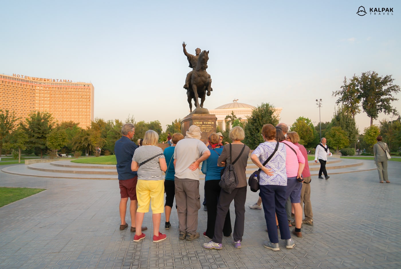 Group of tourists in Central Asia